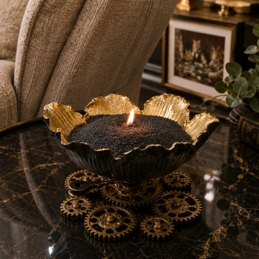 Barevná sypaná svíčka PowderCandle 50hodin – černý vosk
