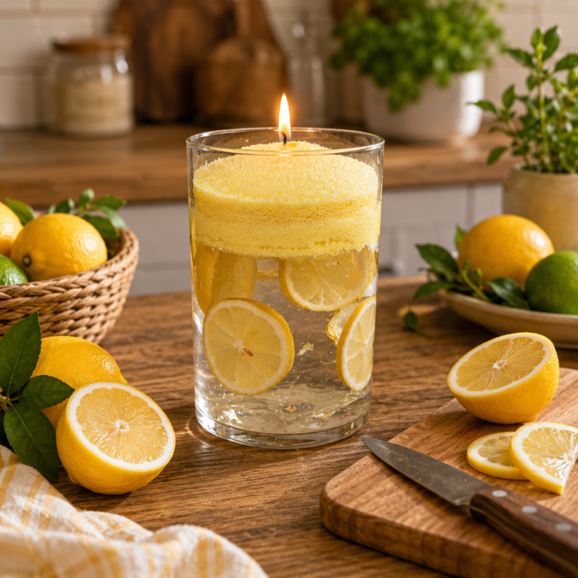 Barevná sypaná svíčka PowderCandle 50hodin – žlutý vosk
