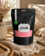 Barevná sypaná svíčka PowderCandle 50hodin – růžový vosk
