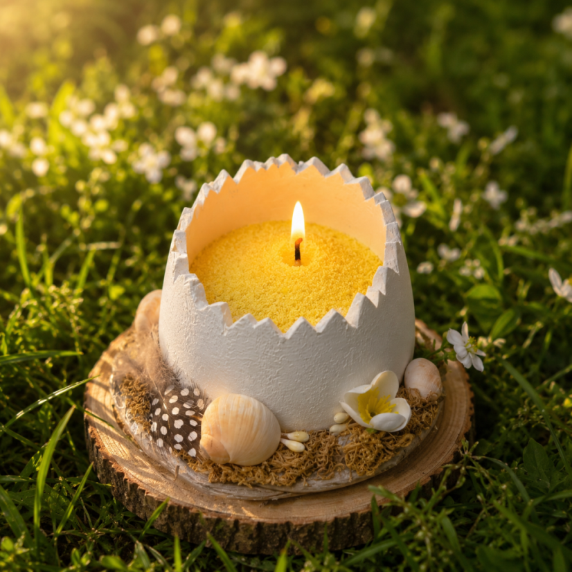 Barevná sypaná svíčka PowderCandle 50hodin – žlutý vosk