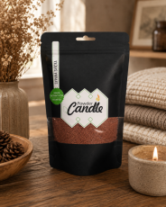 Farebná sypaná sviečka PowderCandle 50hodin – hnedý vosk